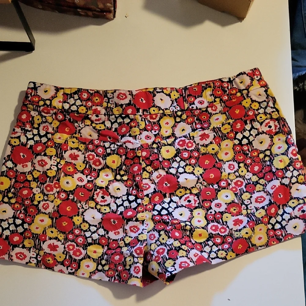 Kate Spade SATURDAY High Waist Red and Yellow Shorts Sz 2